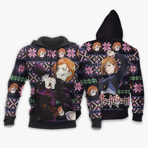 Divesart - Nobara Kugisaki Weihnachtspullover und Hoodie Custom Anime Jujutsu Kaisen Weihnachtsgeschenke