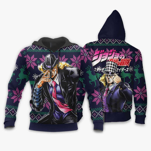 Divesart - Robert Speedwagon Weihnachtspullover und Hoodie Custom Anime Jojos Bizzare Adventure Weihnachtsgeschenke