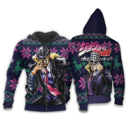 Divesart - Robert Speedwagon Weihnachtspullover und Hoodie Custom Anime Jojos Bizzare Adventure Weihnachtsgeschenke
