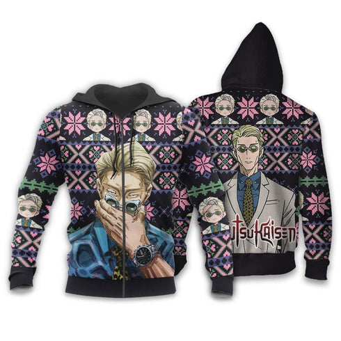 Divesart - Kento Nanami Brutto Natale maglione e felpa con cappuccio Anime Jujutsu Kaisen Regali di Natale personalizzati
