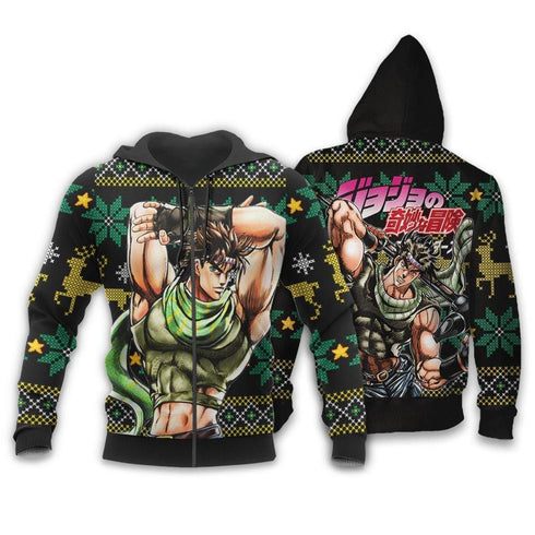 Diivesart - Joseph Joestar brutto Natale maglione e felpa con cappuccio personalizzato bizzarro avventura Anime regali di Natale di JoJo