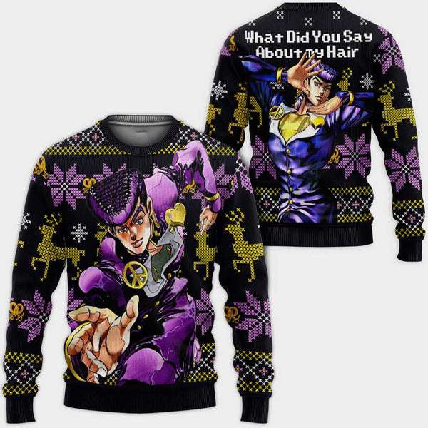 Divesart - Josuke Higashikata Weihnachtspullover und Hoodie Custom Anime Jojos Bizzare Adventure Weihnachtsgeschenke