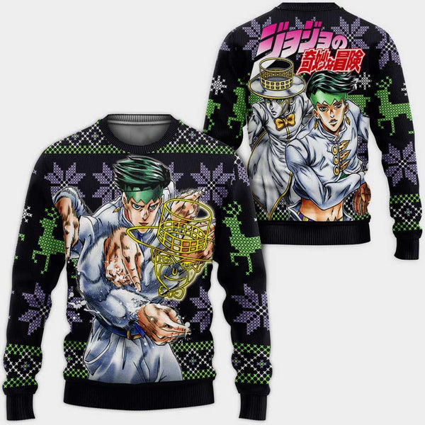 Divesart - Rohan Kishibe brutto Natale maglione e felpa con cappuccio personalizzata Anime Jojo's Bizzare Adventure Regali di Natale
