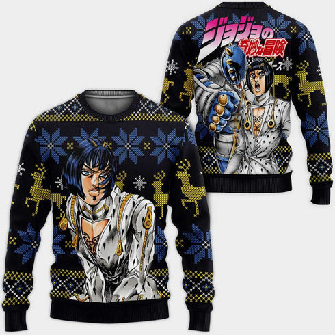 Divesart - Bruno Bucciarati Brutto Natale maglione e felpa con cappuccio Custom Anime Jojo's Bizzare Adventure Regali di Natale
