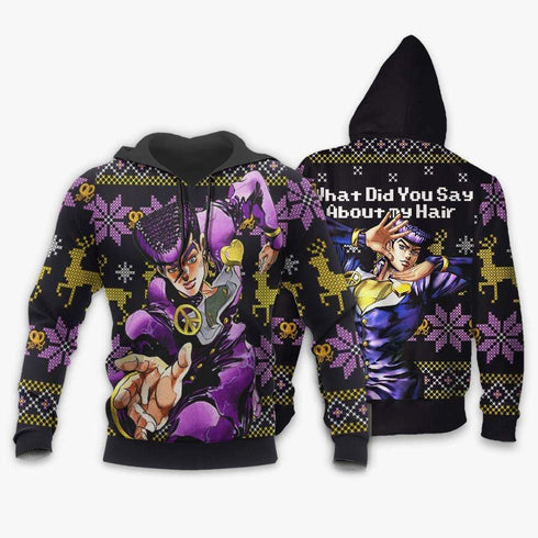 DiveSart - Josuke Higashikata Ugly Christmas Pull et sweat à capuche Anime personnalisé Jojo's Bizzare Adventure de Noël
