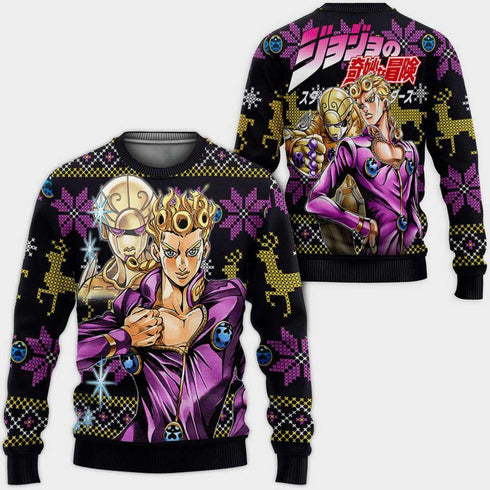 Divesart - Giorno Giovanna Ugly Christmas Sweater and Hoodie Custom Anime Jojo's Bizzare Adventure Xmas Gifts