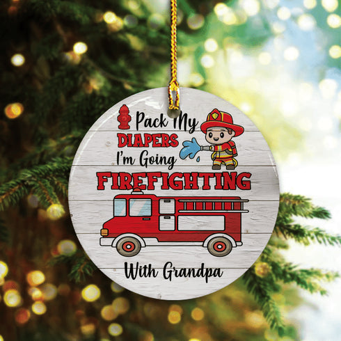 giftngon - Personalized Firefighter Ornament | Firefighting with Grandpa