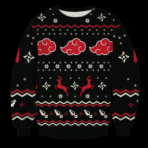 DiveSart - Pull en laine unisexe de Noël Akatsuki - Pull de Noël laid