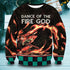 Divesart - Maglione di lana unisex Dance Of The Fire God - Brutto maglione natalizio