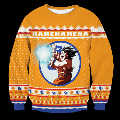 DiveSart - Pull de laine unisexe de Noël Kamehameha - Pull de Noël laid