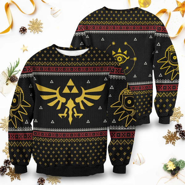 Divesart - Legende von Zelda Triforce Weihnachten Unisex Wollpullover - Weihnachtspullover