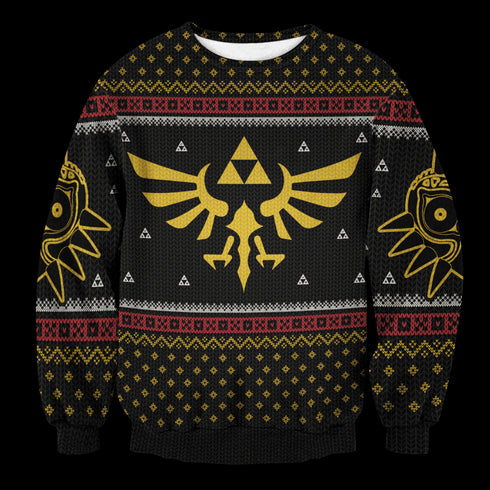 Legend of Zelda Triforce Christmas Unisex Wool Sweater