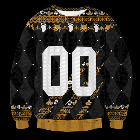 Personalized Team MSBY Black Jackals Christmas Unisex Wool Sweater