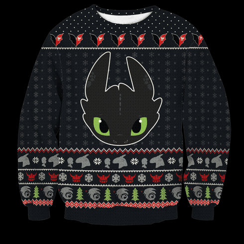 Divesart - Toothless Christmas Unisex Wool Sweater - Ugly Christmas Sweater