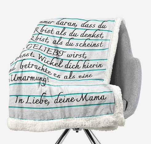 Divesart - Decke von Mutter zu Tochter - "Freundliche Worte an meine Tochter"