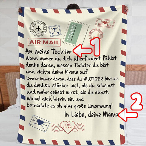 Divesart - Decke von Mutter zu Tochter - "Liebe Brief"