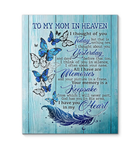 To My Mom In Heaven - Gift From Daughter Son - Matte Canvas, Print Wall Art