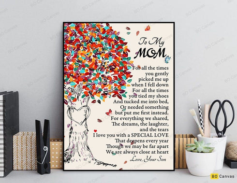 To My Mom Long Distance - Gift From Son - Framed Canvas