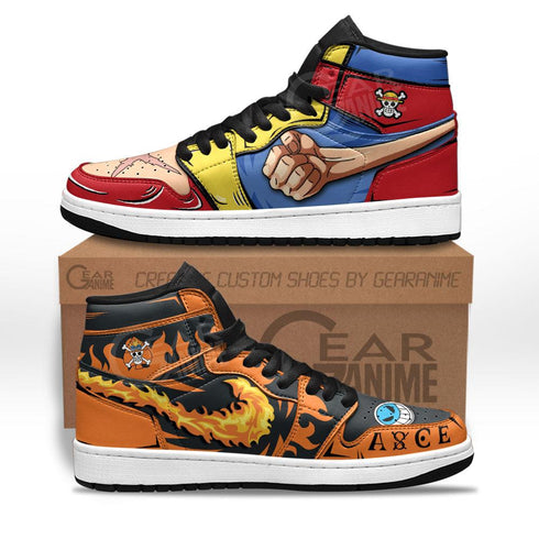 Luffy And Ace Sneakers Custom Anime OP Shoes