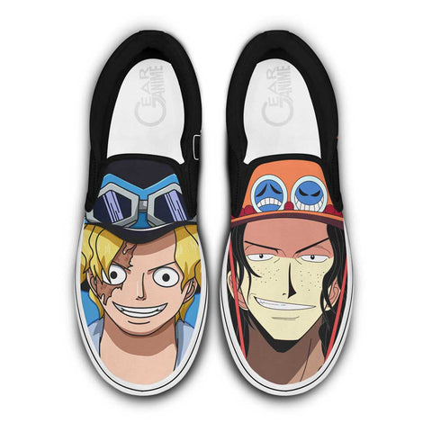 Sabo and Portgas Ace Slip On Sneakers Custom Anime OP Shoes