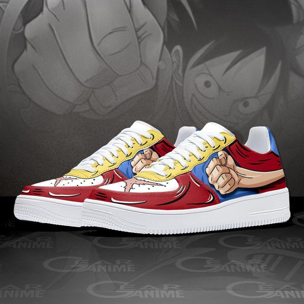 Luffy Gomu Gomu Air Sneakers Custom Anime OP Shoes