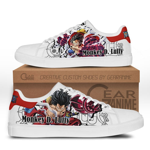 Monkey D Luffy Skate Sneakers Custom Anime OP Shoes Gift Idea