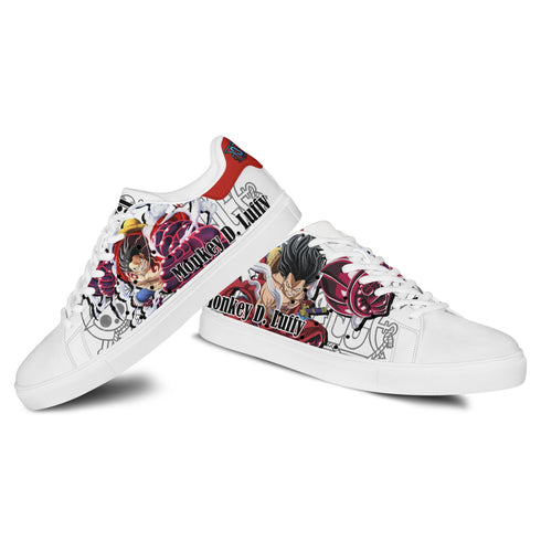 Monkey D Luffy Skate Sneakers Custom Anime OP Shoes Gift Idea