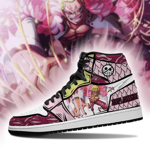 Doflamingo Sneakers Devil Fruit Custom Anime OP Shoes