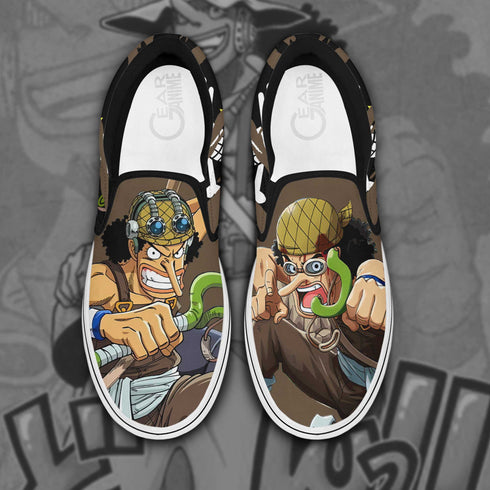 Usopp Slip On Sneakers OP Custom Anime Shoes