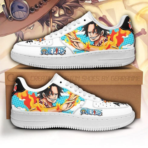 Portgas Ace Air Sneakers Custom Anime OP Shoes