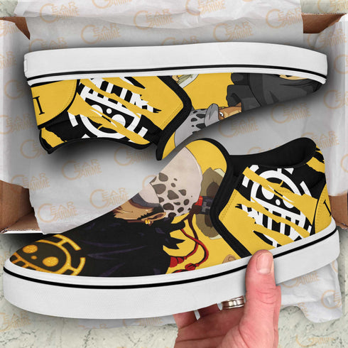 Trafalgar D Law Slip On Sneakers OP Custom Anime Shoes