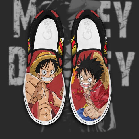 Monkey D Luffy Slip On Sneakers OP Custom Anime Shoes