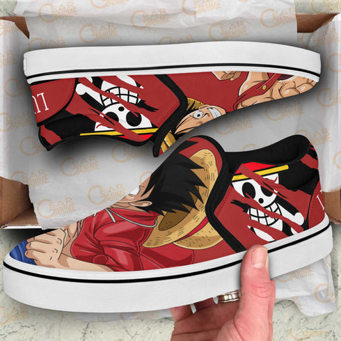 Monkey D Luffy Slip On Sneakers OP Custom Anime Shoes