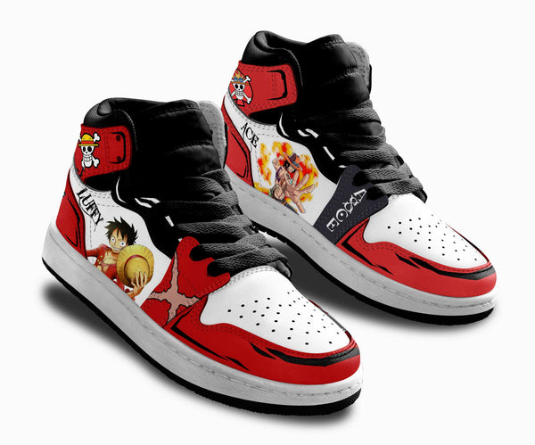 Ace and Luffy Kids Sneakers Custom Anime OP Shoes For Kids