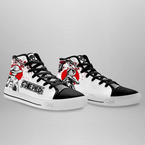 Luffy High Top Shoes Custom Anime OP Sneakers Japan Style