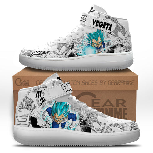 Vegeta Blauwe Sneakers Air Mid Custom Dragon Ball Anime Schoenen Mix Manga
