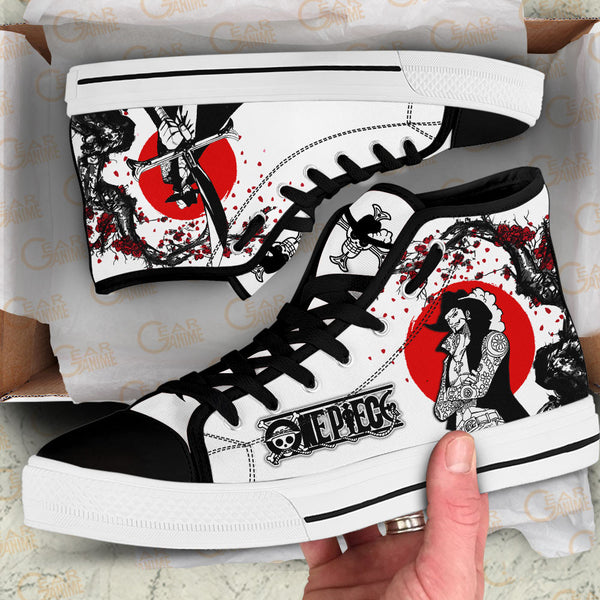 Dracule Mihawk High Top Shoes Anime OP Sneakers Japan Style