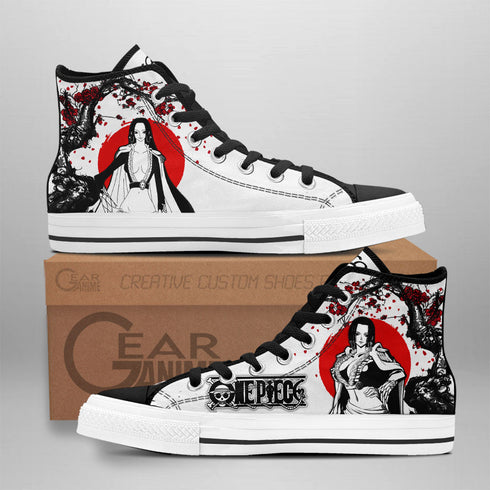 Boa Hancock High Top Shoes Custom Anime Op Sneakers Japan Style