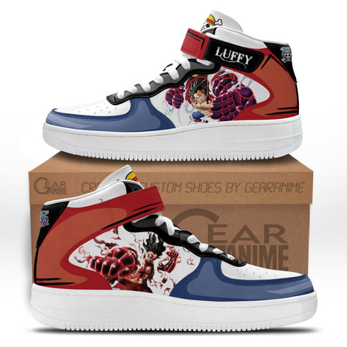 Luffy Gear 4 Sneakers Air Mid OP Custom Anime Schoenen