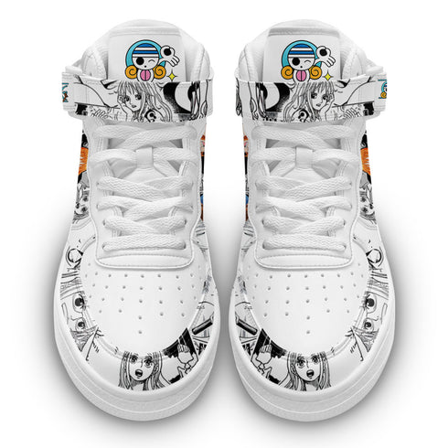 Nami Sneakers Air Mid OP Custom Anime Shoes Mix Manga