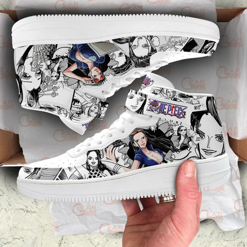 Nico Robin Sneakers Air Mid OP Custom Anime Shoes Mix Manga