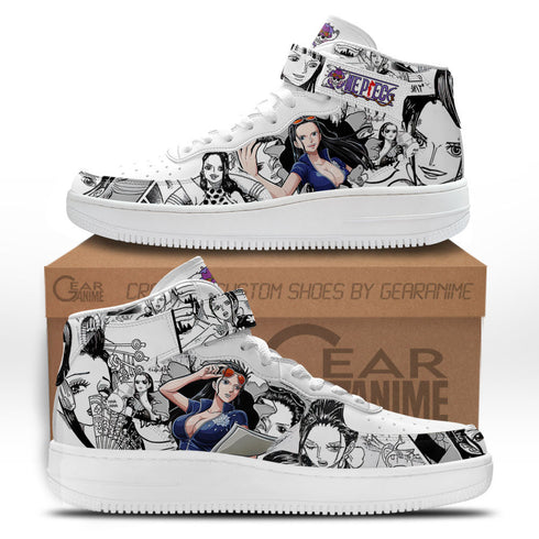 Nico Robin Sneakers Air Mid OP Custom Anime Shoes Mix Manga