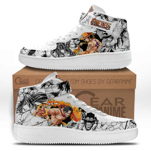 Ace Sneakers Air Mid OP Custom Anime Shoes Mix Manga