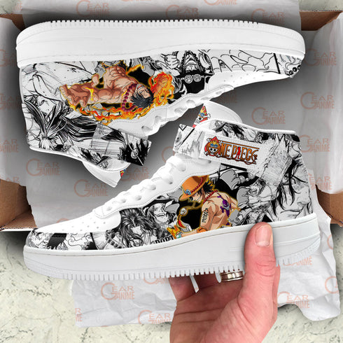 Ace Sneakers Air Mid OP Custom Anime Shoes Mix Manga