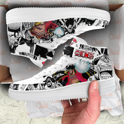 Marshall D Tech Sneakers Air Mid OP Custom Anime Shoes Mix Manga