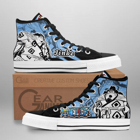 Jinbe hoge schoenen OP Custom Anime Sneakers Mix Manga