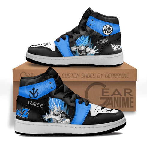 Goku and Vegeta Blue Kids Sneakers DB Anime Shoes For Kids