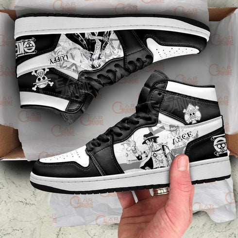 Luffy and Ace Sneakers Custom OP Shoes Manga Style