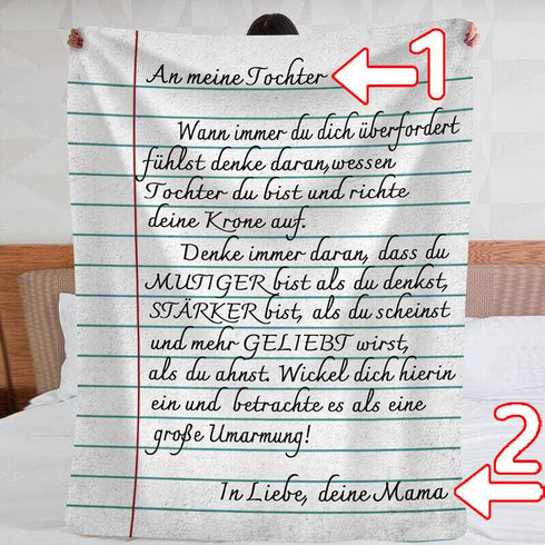 Divesart - Decke von Mutter zu Tochter - "Freundliche Worte an meine Tochter"