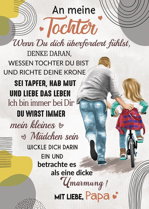 Divesart - Decke vom Vater an die Tochter - "Ich freue mich über jeden Moment mit dir"